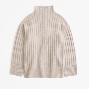 A&F Long Length Ribbed Funnel Neck Sweater